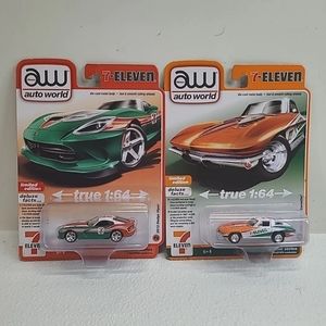 Auto World x 7-Eleven Exclusive 2012 Dodge Viper & 1967 Chevy Corvette Set of 2
